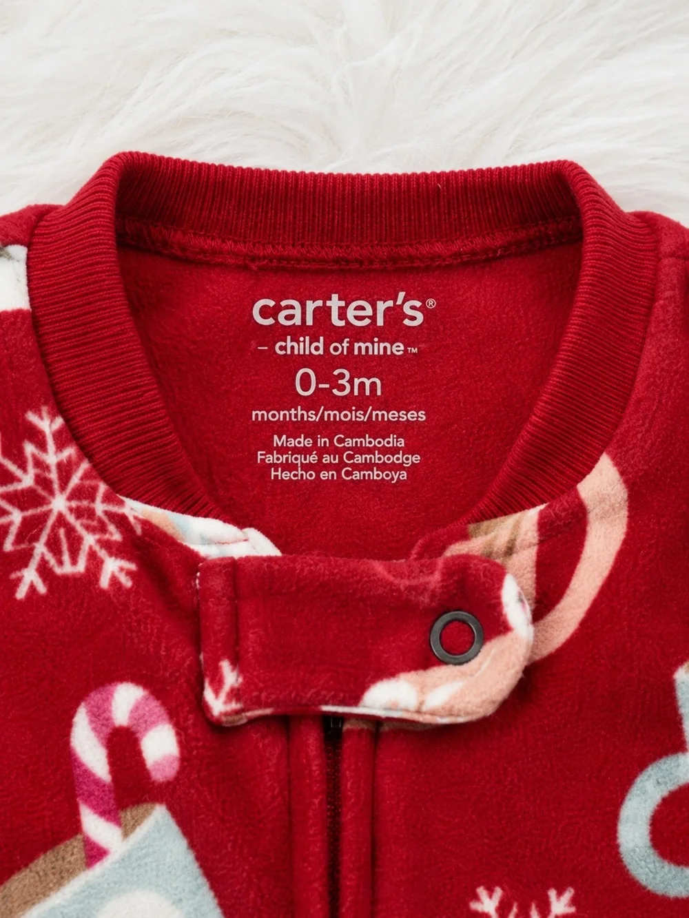 Carter’s Child of Mine Baby Christmas Fleece Footed Pajamas 0-3M